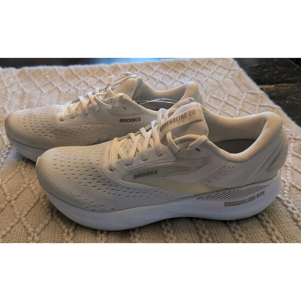 Brooks Adrenaline GTS 24 1204261B148 White Cream Women's Running Shoes Size 13